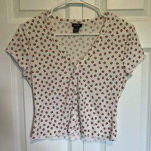 Rue21 crop top cherry pattern